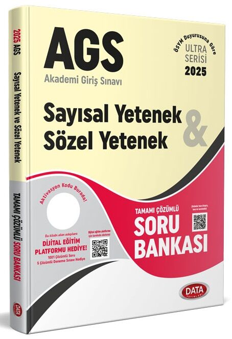 Data 2025 MEB AGS Sayısal-Sözel Yetenek Soru Bankası Çözümlü Ultra Serisi Data Yayınları