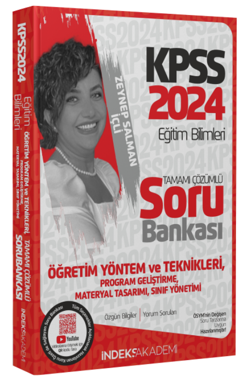 SÜPER FİYAT - İndeks Akademi 2024 KPSS Eğitim Bilimleri Öğretim Yöntem Teknikleri, Program Geliştirme Soru Bankası Çözümlü - Zeynep Salman İçli İndeks Akademi Yayıncılık