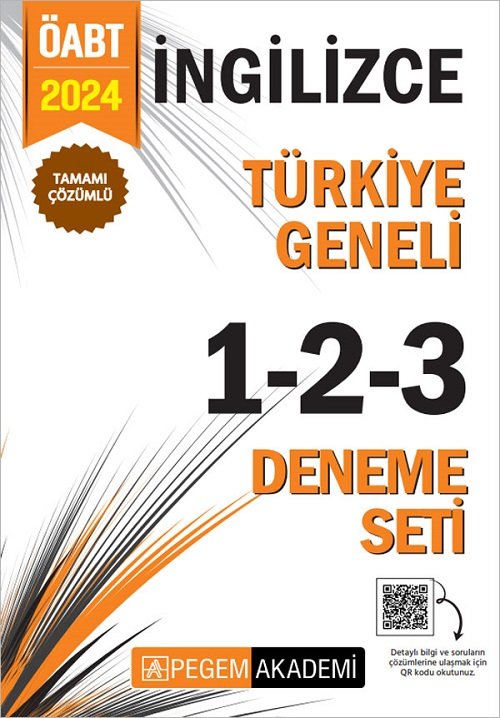 Pegem 2024 ÖABT İngilizce Öğretmenliği Türkiye Geneli 3 Deneme (1-2-3) Pegem Akademi Yayınları