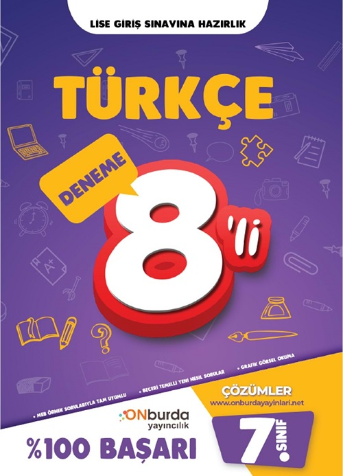 Onburda 7. Sınıf Türkçe 8 li Deneme Onburda Yayınları