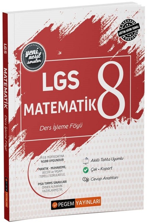 Pegem 8. Sınıf LGS Matematik Ders İşleme Föyü Pegem Akademi Yayınları