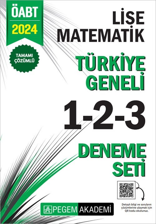 Pegem 2024 ÖABT Lise Matematik Öğretmenliği Türkiye Geneli 3 Deneme (1-2-3) Pegem Akademi Yayınları