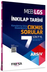 Marka 8. Sınıf LGS TC İnkılap Tarihi ve Atatürkçülük Çıkmış Sorular Son 7 Yıl Tıpkı Basım Çözümlü Arşiv Serisi Marka Yayınları