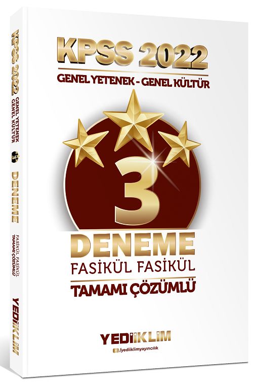 SÜPER FİYAT - Yediiklim 2022 KPSS Genel Yetenek Genel Kültür 3 Yıldız Deneme Çözümlü Yediiklim Yayınları