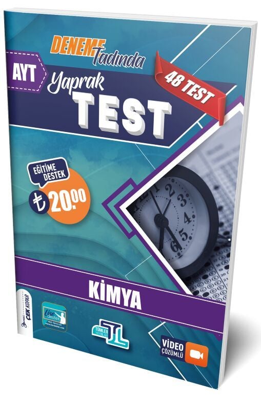 Tümler YKS AYT Kimya Yaprak Test Video Çözümlü Tümler Yayınları