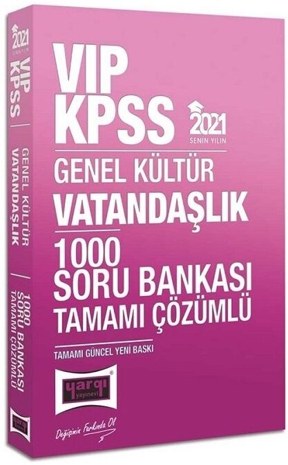 SÜPER FİYAT - Yargı 2021 KPSS VIP Vatandaşlık 1000 Soru Bankası Çözümlü Yargı Yayınları