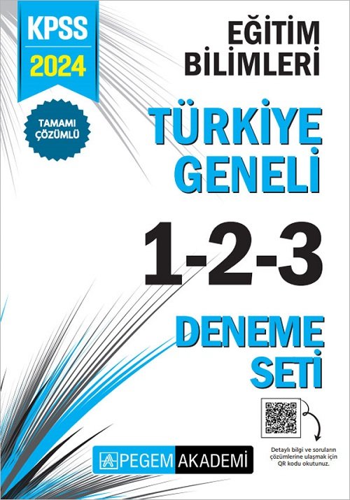 SÜPER FİYAT - Pegem 2024 KPSS Eğitim Bilimleri Türkiye Geneli 3 Deneme (1-2-3) Pegem Akademi Yayınları