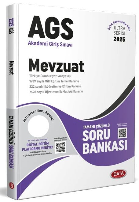 Data 2025 MEB-AGS Mevzuat Soru Bankası Çözümlü Ultra Serisi Data Yayınları