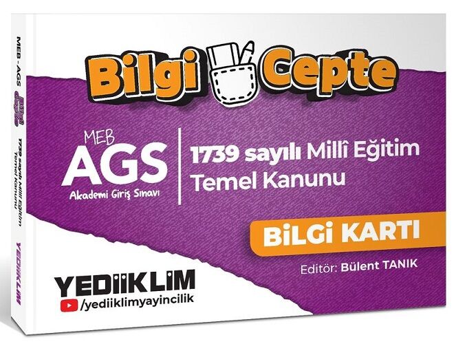 Yediiklim MEB-AGS 1739 Sayılı Milli Eğitim Temel Kanunu Bilgi Cepte Bilgi Kartı - Bülent Tanık Yediiklim Yayınları