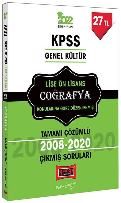 Yargı 2022 KPSS Lise Ön Lisans Coğrafya Konularına Göre Düzenlenmiş Çıkmış Sorular Çözümlü Yargı Yayınları