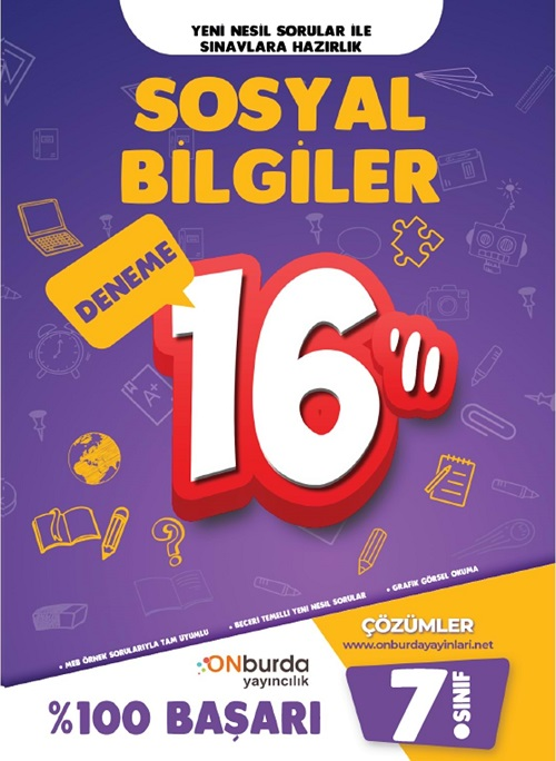 Onburda 7. Sınıf Sosyal Bilgiler 16 lı Deneme Onburda Yayınları