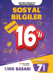 Onburda 7. Sınıf Sosyal Bilgiler 16 lı Deneme Onburda Yayınları