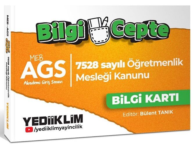 Yediiklim MEB-AGS 7528 Sayılı Öğretmenlik Mesleği Kanunu Bilgi Cepte Bilgi Kartı - Bülent Tanık Yediiklim Yayınları