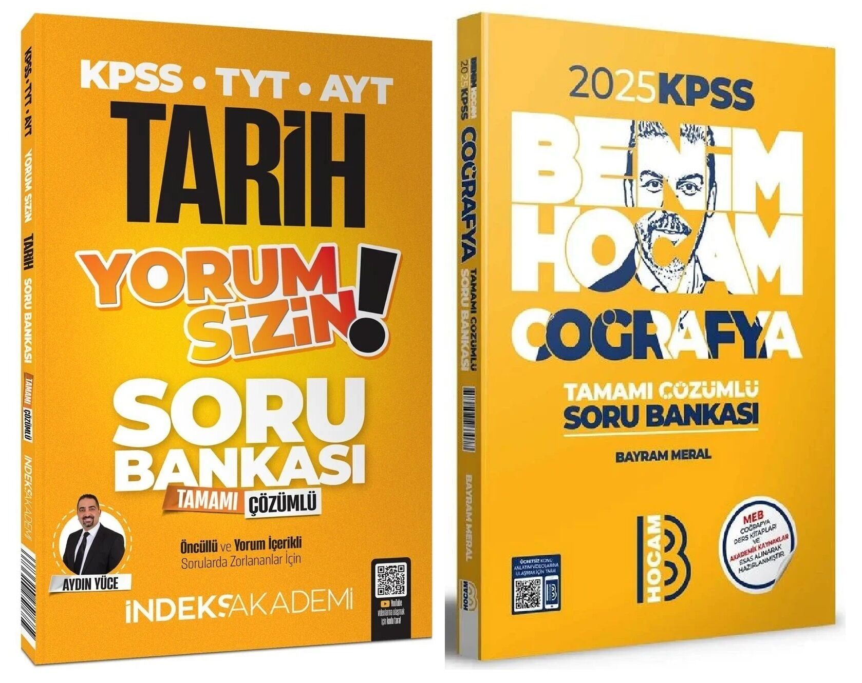 Benim Hocam + İndeks 2025 KPSS Coğrafya + Tarih Yorum Sizin Soru Bankası 2 li Set - Bayram Meral Benim Hocam + İndeks Akademi Yayınları