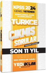 Yediiklim 2024 KPSS Türkçe Çıkmış Sorular Son 11 Yıl Konularına Göre Çözümlü Yediiklim Yayınları