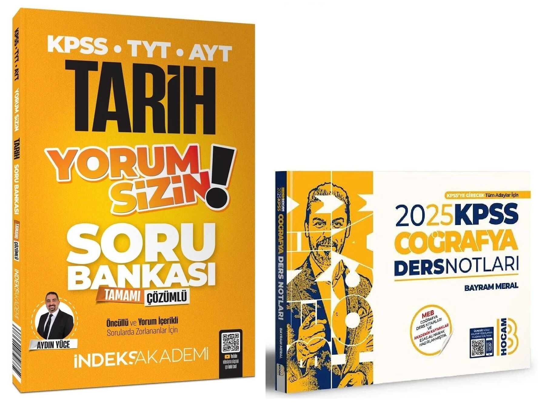 Benim Hocam + İndeks 2025 KPSS Coğrafya Ders Notları + Tarih Yorum Sizin Soru Bankası 2 li Set - Bayram Meral Benim Hocam + İndeks Akademi Yayınları