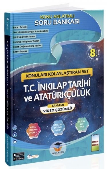 Zeka Küpü 8. Sınıf TC İnkılap Tarihi ve Atatürkçülük Konu Anlatımlı Soru Bankası Video Çözümlü Zeka Küpü Yayınları