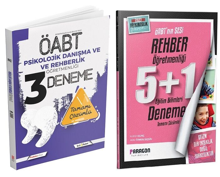 SÜPER FİYAT - İndeks Akademi + Paragon ÖABT Rehberlik 3+5 Deneme 2 li Set İndeks Akademi + Paragon Yayınları