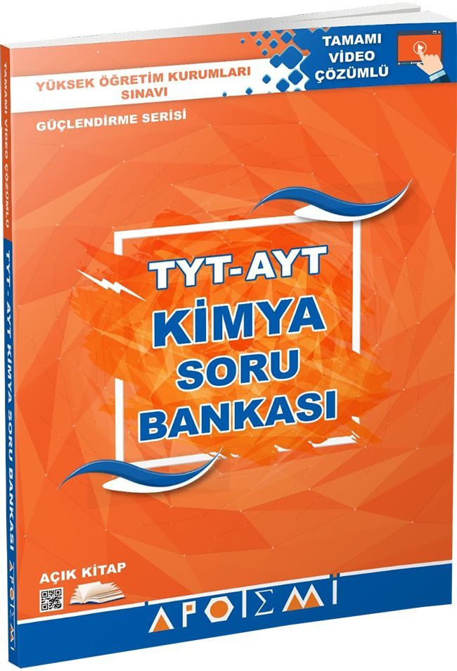 Apotemi YKS TYT AYT Kimya Soru Bankası Video Çözümlü Apotemi Yayınları