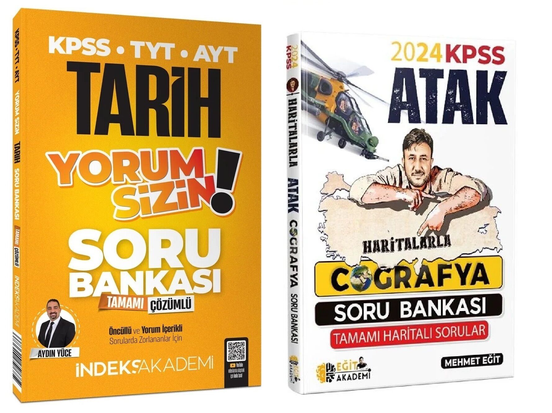 SÜPER FİYAT - Eğit + İndeks 2025 KPSS Haritalarla Atak Coğrafya + Tarih Yorum Sizin Soru Bankası 2 li Set - Mehmet Eğit Eğit + İndeks Akademi Yayıncılık