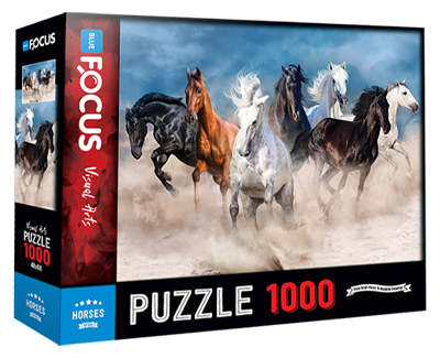 1000 Parça Puzzle - Horses Atlar Blue Focus Games