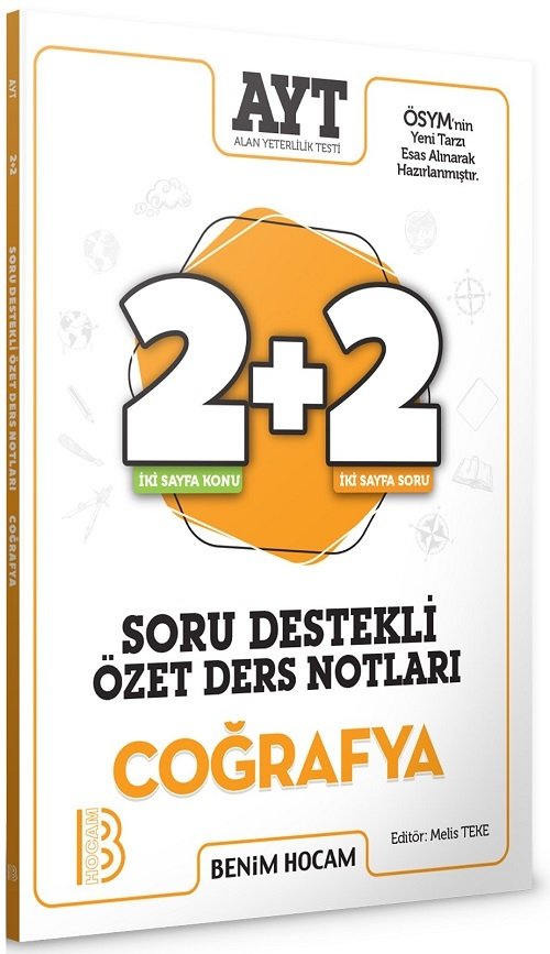 SÜPER FİYAT - Benim Hocam YKS AYT Coğrafya 2+2 Soru Destekli Özet Ders Notları Benim Hocam Yayınları