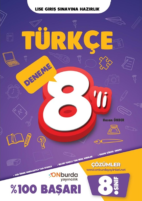 Onburda 8. Sınıf Türkçe 8 li Deneme Onburda Yayınları