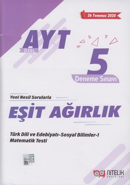 Nitelik YKS AYT Eşit Ağırlık 5 Deneme Nitelik Yayınları