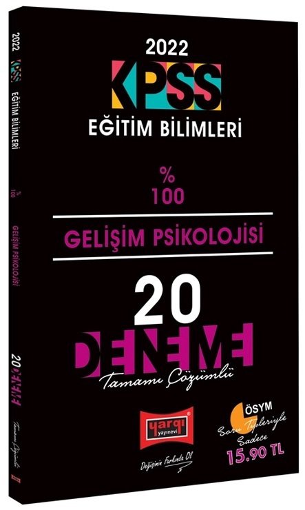 Yargı 2022 KPSS Eğitim Bilimleri Gelişim Psikolojisi %100 20 Deneme Çözümlü Yargı Yayınları