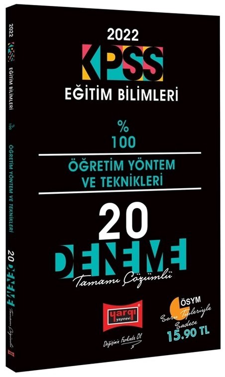 Yargı 2022 KPSS Eğitim Bilimleri Öğretim Yöntem Teknikleri %100 20 Deneme Çözümlü Yargı Yayınları