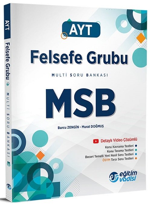 Eğitim Vadisi YKS AYT Felsefe Grubu MSB Multi Soru Bankası Video Çözümlü Eğitim Vadisi Yayınları