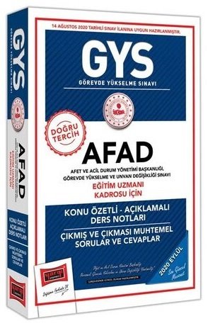 Yargı 2020 GYS AFAD Eğitim Uzmanı Kadrosu Konu Özetli Ders Notları Görevde Yükselme Yargı Yayınları