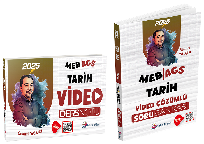 Dizgi Kitap 2025 MEB-AGS Tarih Video Ders Notu + Soru Bankası 2 li Set - Selami Yalçın Dizgi Kitap