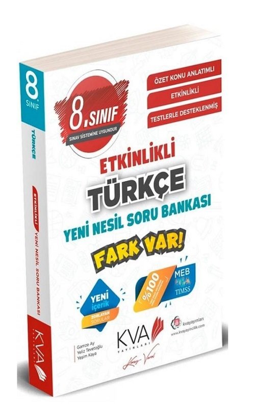 SÜPER FİYAT - KVA Koray Varol 8. Sınıf Türkçe Soru Bankası KVA Koray Varol  Yayınları