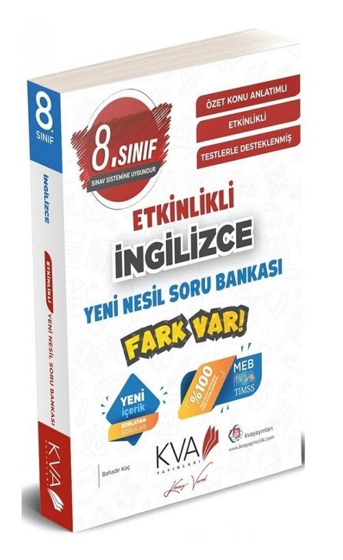 SÜPER FİYAT - KVA Koray Varol 8. Sınıf İngilizce Soru Bankası KVA Koray Varol  Yayınları