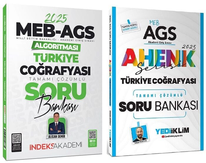 Yediiklim + İndeks 2025 MEB-AGS Türkiye Coğrafyası Soru Bankası 2 li Set - Hakan Topcan, Alican Demir Yediiklim + İndeks Akademi Yayınları