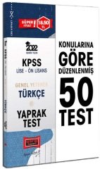 Yargı 2022 KPSS Lise Ön Lisans Türkçe 50 Yaprak Test Yargı Yayınları