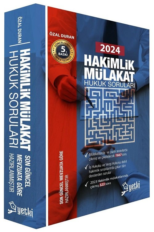 Yetki 2024 Hakimlik Mülakat Hukuk Soruları 5. Baskı - Özal Duran Yetki Yayıncılık