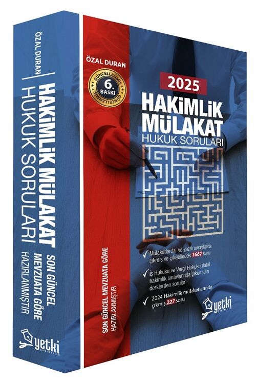 Yetki 2025 Hakimlik Mülakat Hukuk Soruları 6. Baskı - Özal Duran Yetki Yayıncılık