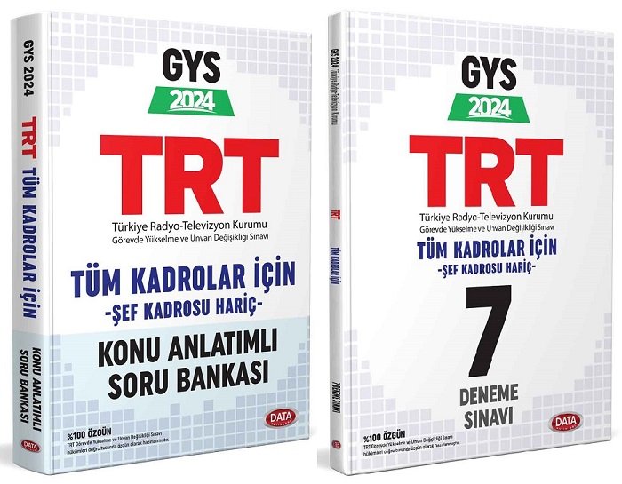 Data 2024 GYS TRT Tüm Kadrolar İçin Konu + Soru Bankası 2 li Set Görevde Yükselme Data Yayınları