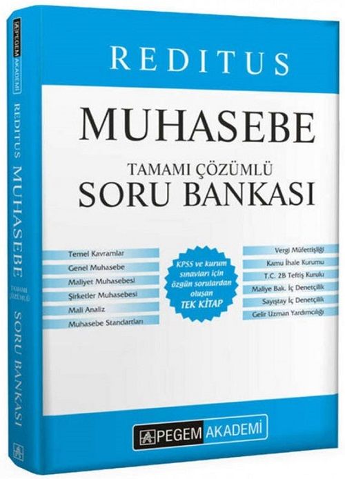 Pegem 2024 KPSS A Grubu Reditus Muhasebe Soru Bankası Çözümlü Pegem Akademi Yayınları