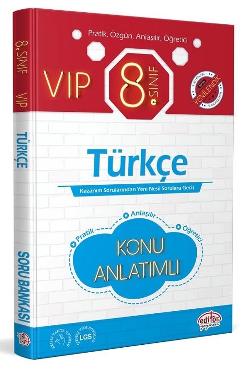 Editör 8. Sınıf VIP Türkçe Konu Anlatımı Editör Yayınları