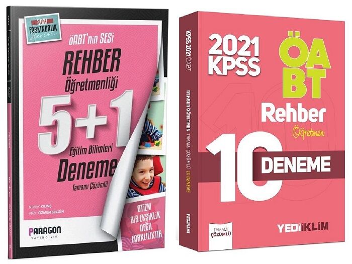 SÜPER FİYAT - Paragon + Yediiklim ÖABT Rehberlik 5+10 Deneme 2 li Set Paragon + Yediiklim Yayınları