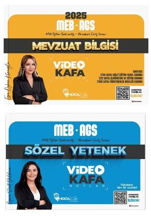 Hoca Kafası 2025 MEB-AGS Mevzuat Bilgisi + Sözel Yetenek Video Kafa Notlar 2 li Set - Esra Özkan Karaoğlu, Öznur Saat Yıldırım Hoca Kafası Yayınları