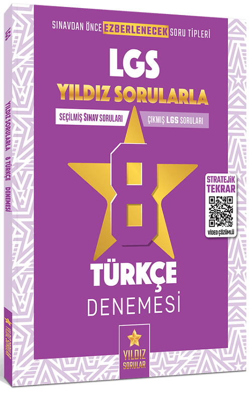 Yıldız Sorular 8. Sınıf LGS Türkçe 8 Deneme Video Çözümlü Yıldız Sorular