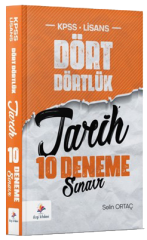 Dizgi Kitap KPSS Tarih Dört Dörtlük 10 Deneme Çözümlü - Selin Ortaç Dizgi Kitap Yayınları