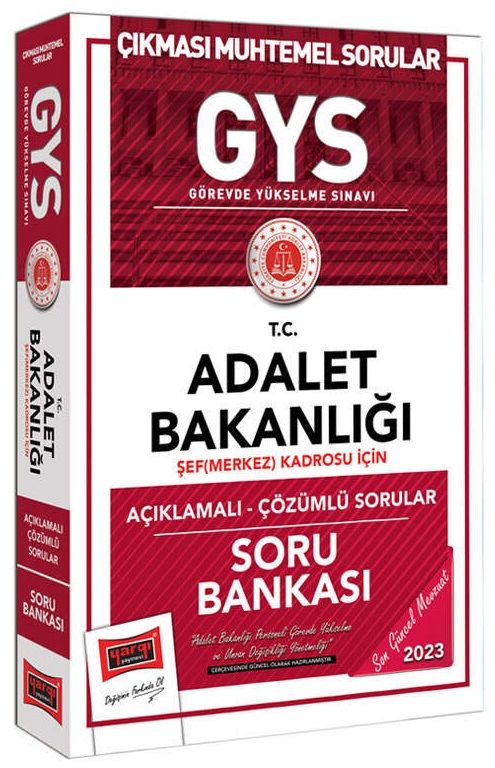 Yargı 2023 GYS Adalet Bakanlığı Şef Merkez Kadrosu Soru Bankası Çözümlü Görevde Yükselme Yargı Yayınları