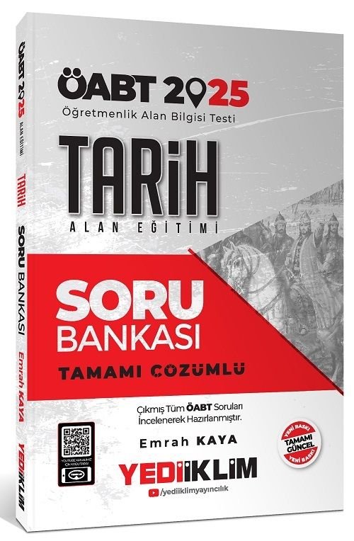 Yediiklim 2025 ÖABT Tarih Alan Eğitimi Soru Bankası Çözümlü - Emrah Kaya Yediiklim Yayınları