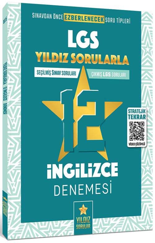 Yıldız Sorular 8. Sınıf LGS İngilizce 12 Deneme Video Çözümlü Yıldız Sorular