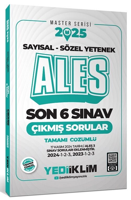 Yediiklim 2025 ALES Master Çıkmış Sorular Son 6 Sınav Çözümlü Yediiklim Yayınları